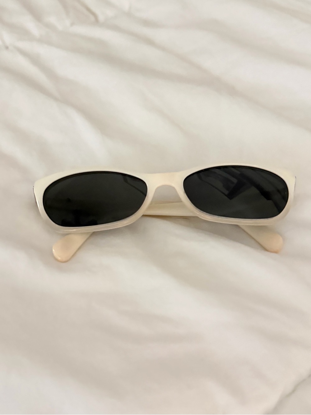 Prada Cream Sunglasses Arm with Gold Logo